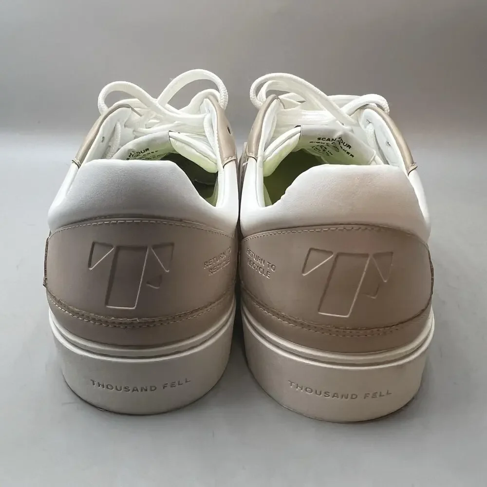 Thousand Fell Court Lace Up Shoes Men Size 9.5 White Brown Comfort Low Sneakers